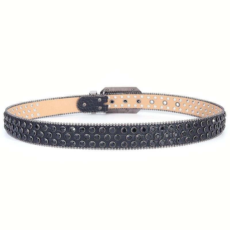 Rhinestone Belt Eagle Buckle Trendy Street Style Plus Size Men Women Western Fashion
