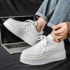Осенняя мода Мужская обувь Новые дышащие белые кроссовки Универсальные кроссовки на толстой подошве, увеличивающие рост, для спорта и повседневной носки