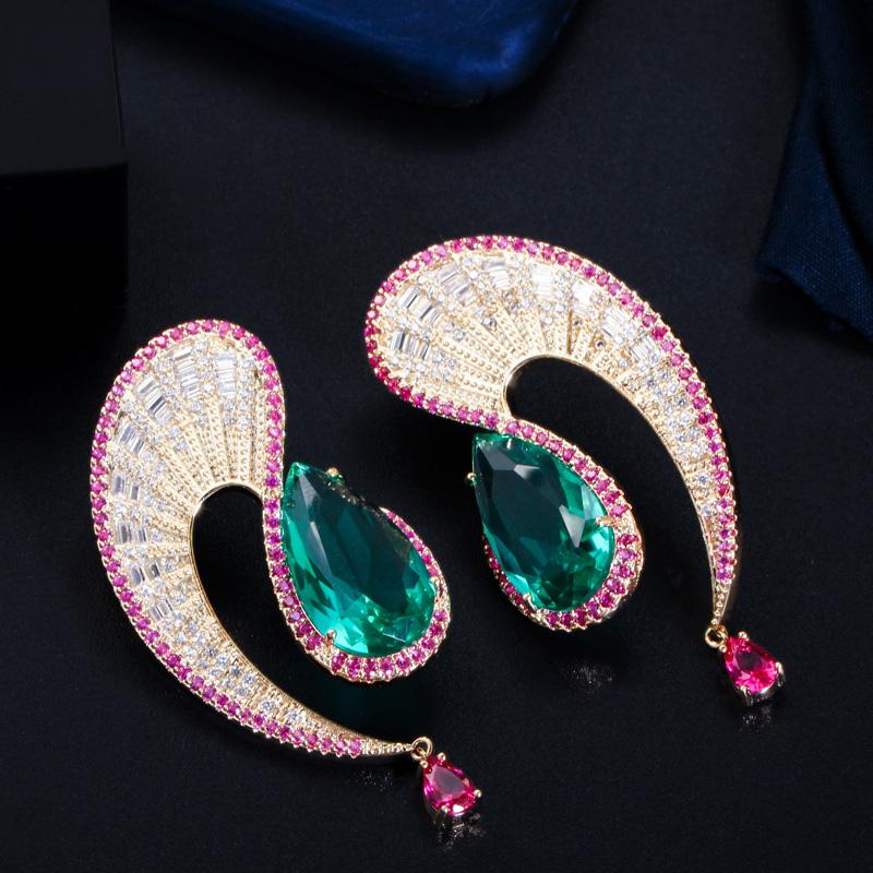 WWJ Роскошные серьги с подвесками в виде больших капель геометрического дизайна