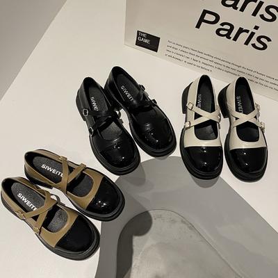 Модные женские лоферы 2024 Новые весенне-осенние на толстой подошве в британском стиле Маленькие кожаные туфли Элегантная, модная женская обувь