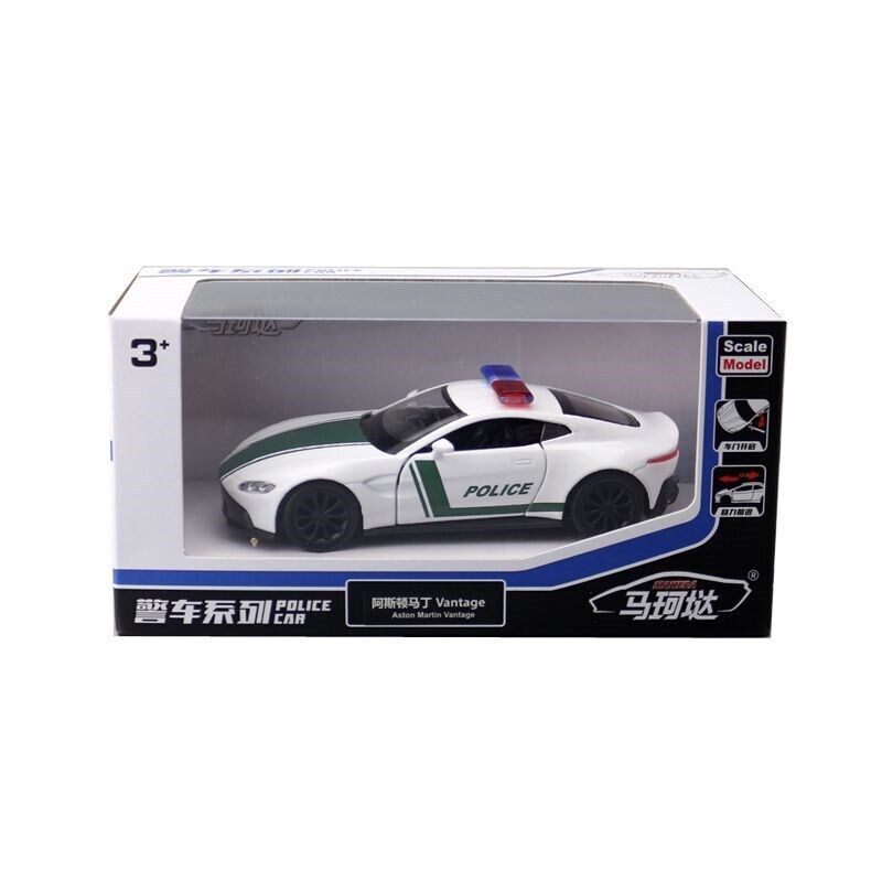 1/36 масштаб Aston Martin Vantage, модель полицейской машины, литой игрушечный автомобиль, игрушки для детей