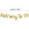 Halfway To 70 Gold Glitter Banner - Happy 35th Birthday Party Banner - 35th Birthday Party Decorations and Supplies - 35th Wedding Anniversary