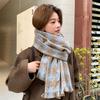 "Korean Plaid Imitation Cashmere Scarf – Women's Autumn & Winter Versatile Warm Shawl"