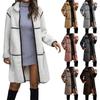 Women's Long  And Winter Solid Color Long-Sleeved Woolen Women's Coat