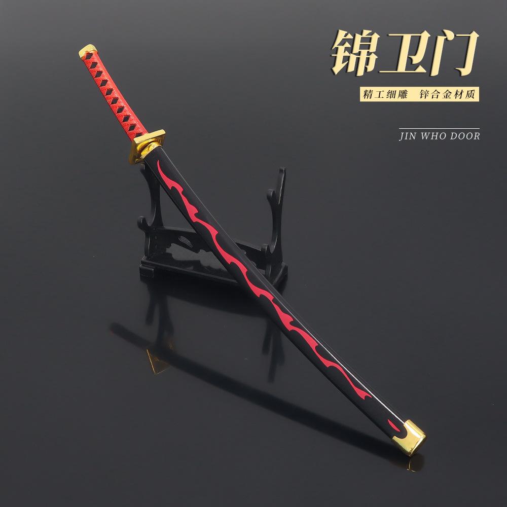 26cm Burning Sword Kinemon OP One Katana Blade WeaponsModel Piece Anime Peripheral Home Ornament Decoration Toy for Male Boy Kid