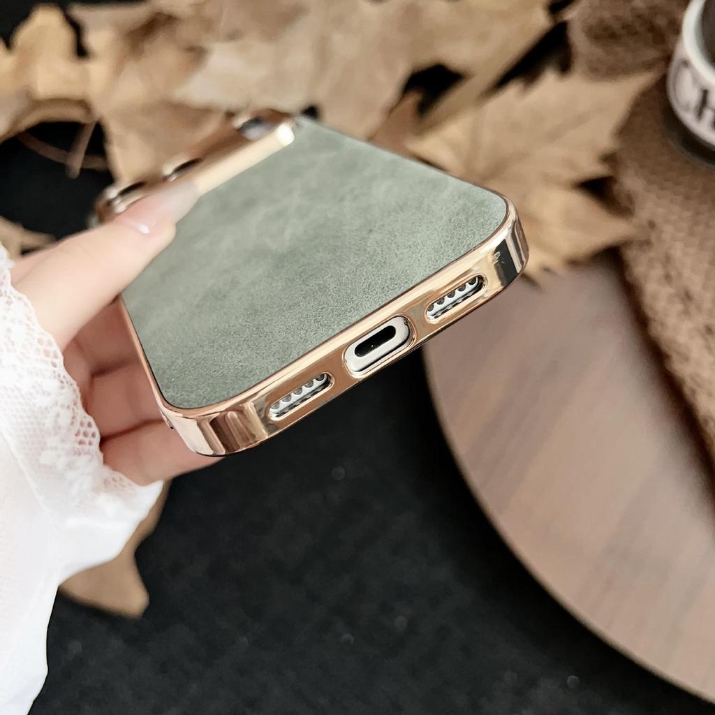 Защитный чехол для iPhone 17 Pro Max с гальваническим металлическим покрытием и PU-кожей, с точным вырезом для камеры