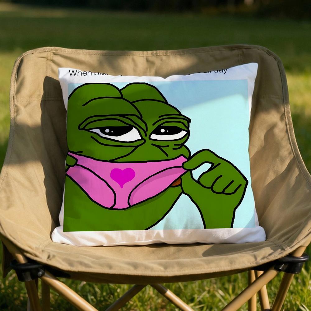 Character Pepe the Frog Cushion Cover Soft Reversible Durable Pillow Cover MultiScene Use for Home Car Daily Comfort
