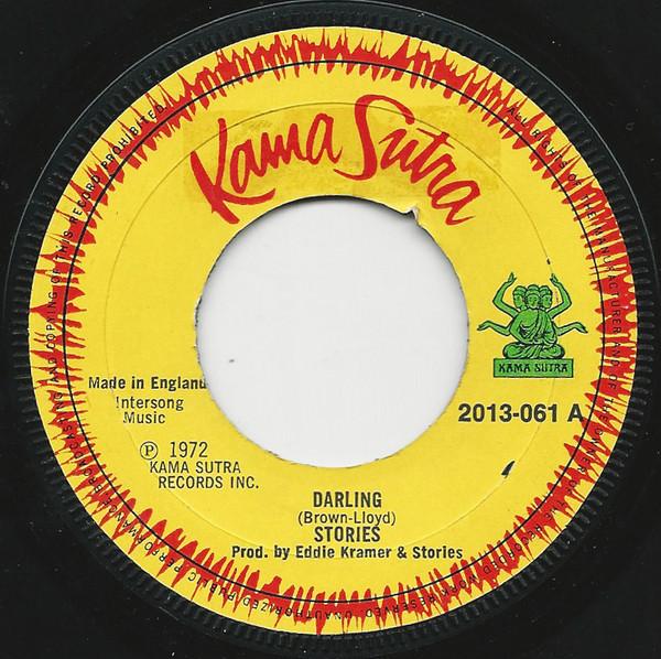 7-дюймовая пластинка STORIES - Darling / Take Cover 2013061 Kama Sutra 1973 UK Рок Б/У