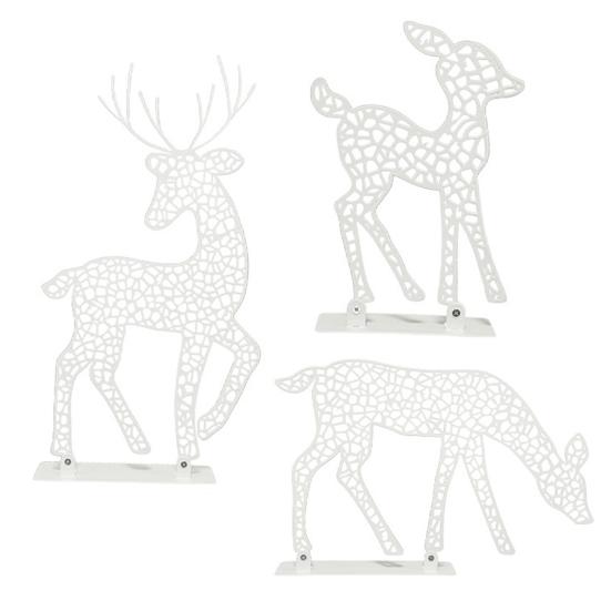 Рождественское светящееся украшение в виде оленя, светодиодная подсветка, 2D железная семья оленей для двора, патио, лужайки, сада, домашнего декора для рабочего стола