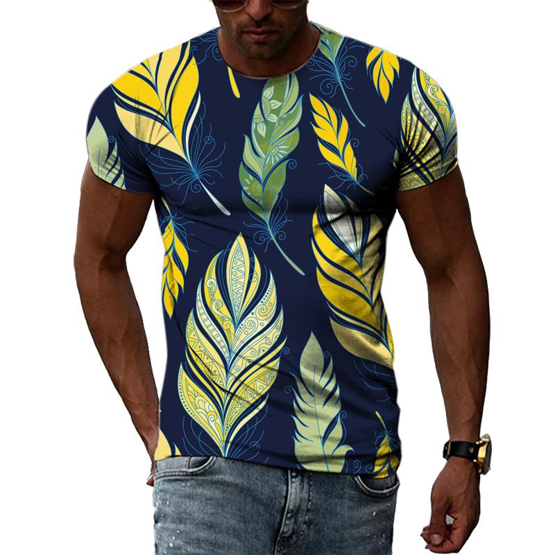 Color Nationality Floral Pattern Unisex T-shirts 3D Fashion Casual Hip Hop Summer Tee Personality Trendly Men Print Short Sleeve