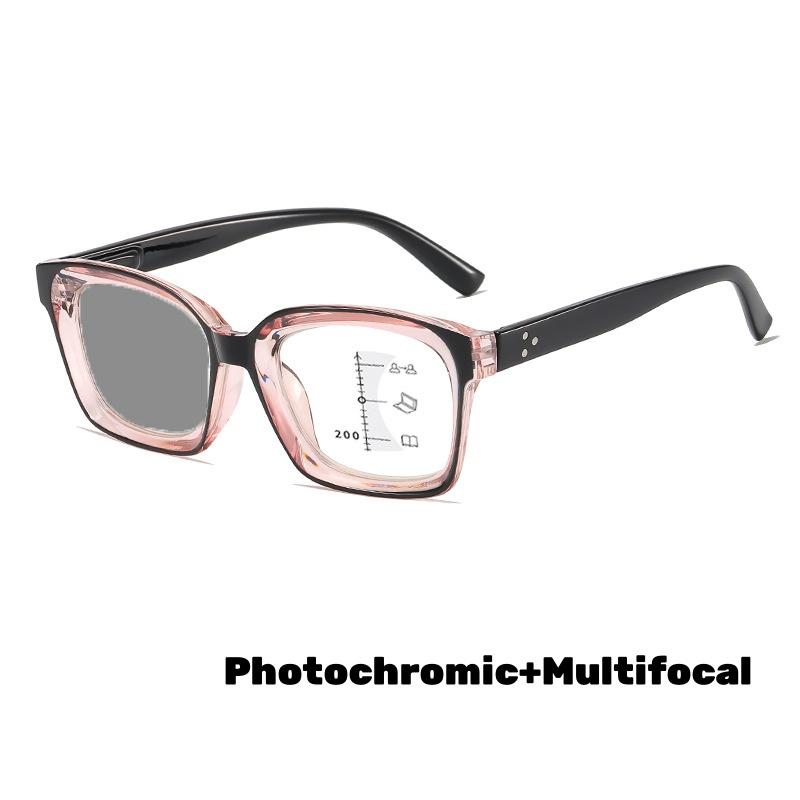 Хромированные мультифокальные очки для чтения для женщин и мужчин, квадратная оправа, прогрессивные очки для пресбиопии, ультралегкие, с защитой от УФ-лучей, пресбиопия