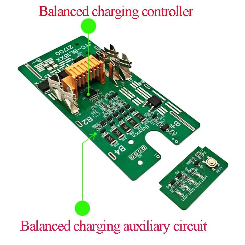 BL1880 10x21700 Для MAKITA 18V Li-ion Корпус аккумулятора BMS PCBA Плата схемы балансировки Зарядки Корпус Коробка Литиевый BL1830 Корпуса