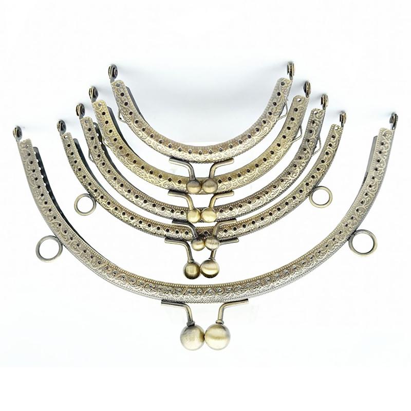 Металлическая полукруглая рамка Diy, кошелек с ручкой, сумки для монет, металлическая застежка-поцелуй, замковая рамка