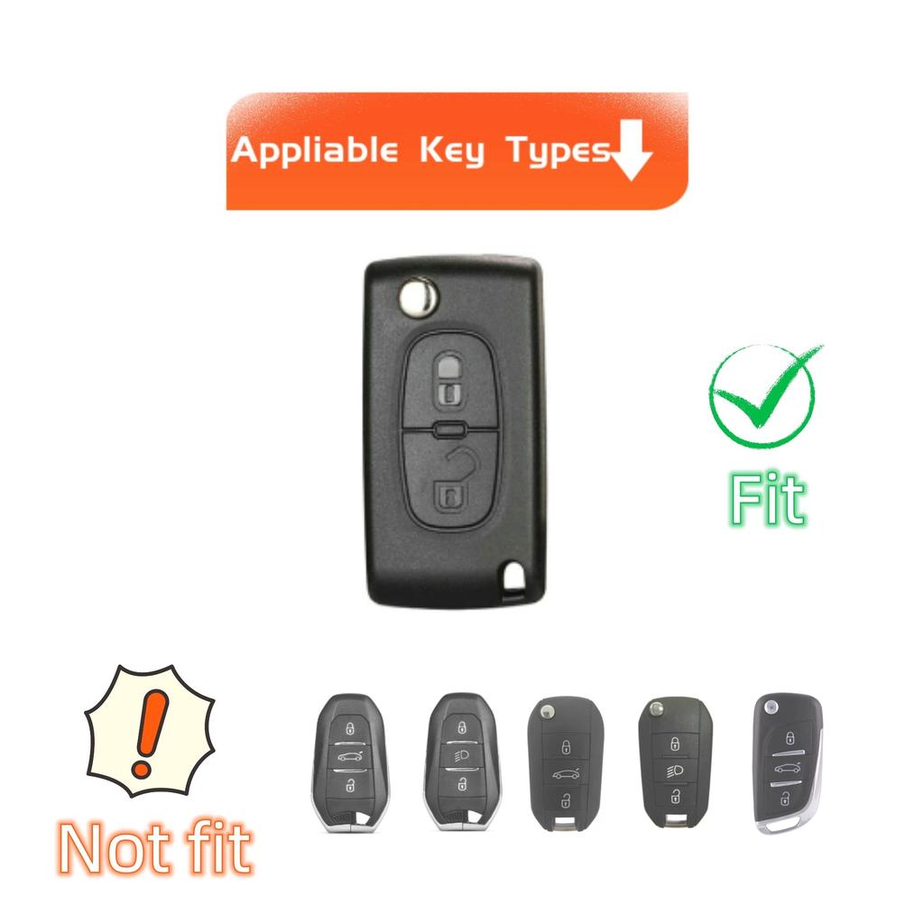 TPU Key Fob Cover with Bling Lanyard for Key Fob Cover For Peugeot 207 307 308 407 3008 5008 807 Expert Partner Citroen C2 C3