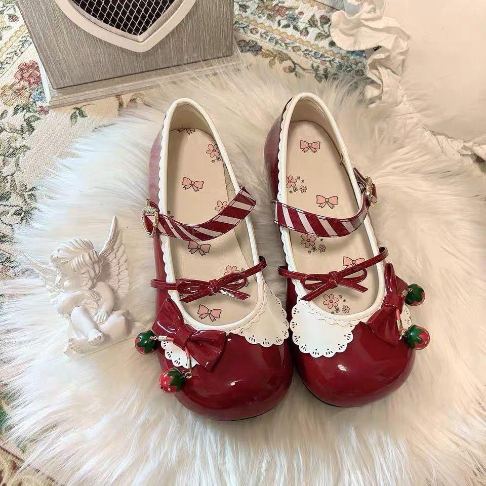 Туфли Sweet Cute Lolita Женские кожаные туфли 2026 Осень Новые женские туфли Мэри Джейн Простые универсальные женские туфли на плоской подошве повседневные