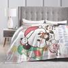 Bear and Panda Bubu Dudu Balloon Flannel Blankets  Warm Soft Bedding Throws for Outdoor Travel Print Bedspread Sofa Bed Cover