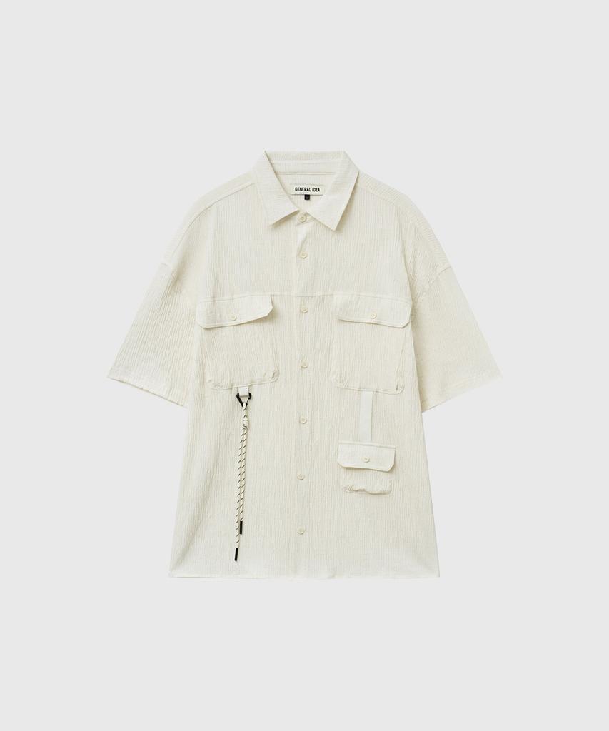 GENERALIDEA Man Pocket Wrinkle Half Shirt [Ivory] / Gf1Msh006