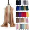 Women's Rayon and Mercerized Cotton Headscarf – Pure Color, Knitted, Hemmed Long Scarf