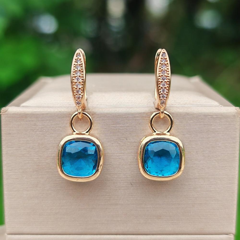 1 пара модных 5-цветных квадратных висячих сережек для женщин с кубическим цирконием, украшения на каждый день, аксессуары для вечеринок