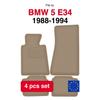 Velour Car Floor Mats For Bmw 5 E34 Sedan, Wagon, Touring (1988-1994)
