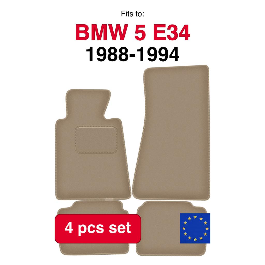 Velour Car Floor Mats For Bmw 5 E34 Sedan, Wagon, Touring (1988-1994)