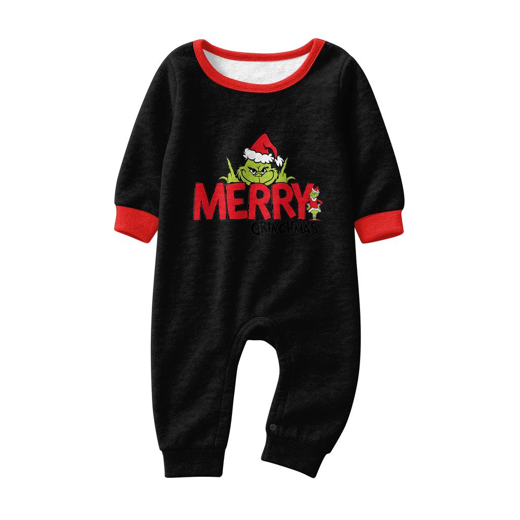 Parent-Child Matching Christmas Graphic Print Plush Loungewear Set for Holiday Sleepwear