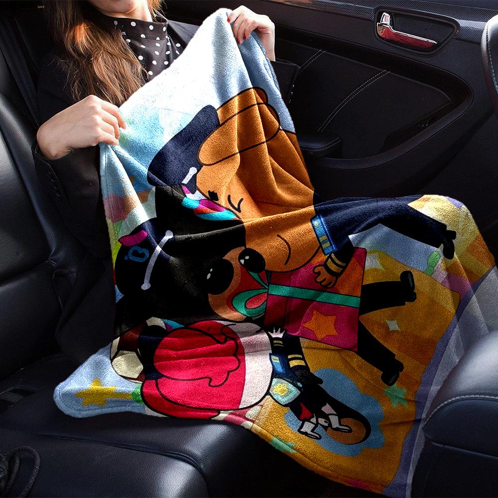 Sheriff Labrador Theme Printed Blanket - Perfect for Couch, Bed, Travel & Outdoor Use | Machine Washable, Cozy & Durable.