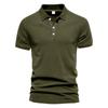 Summer Lapel Sports Men's Twill  Shirt Fashion Casual Men's Solid Color Short-sleeved T-shirt