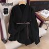 Women's Elegant Lapel Long Sleeve Loose Fit Winter Coat