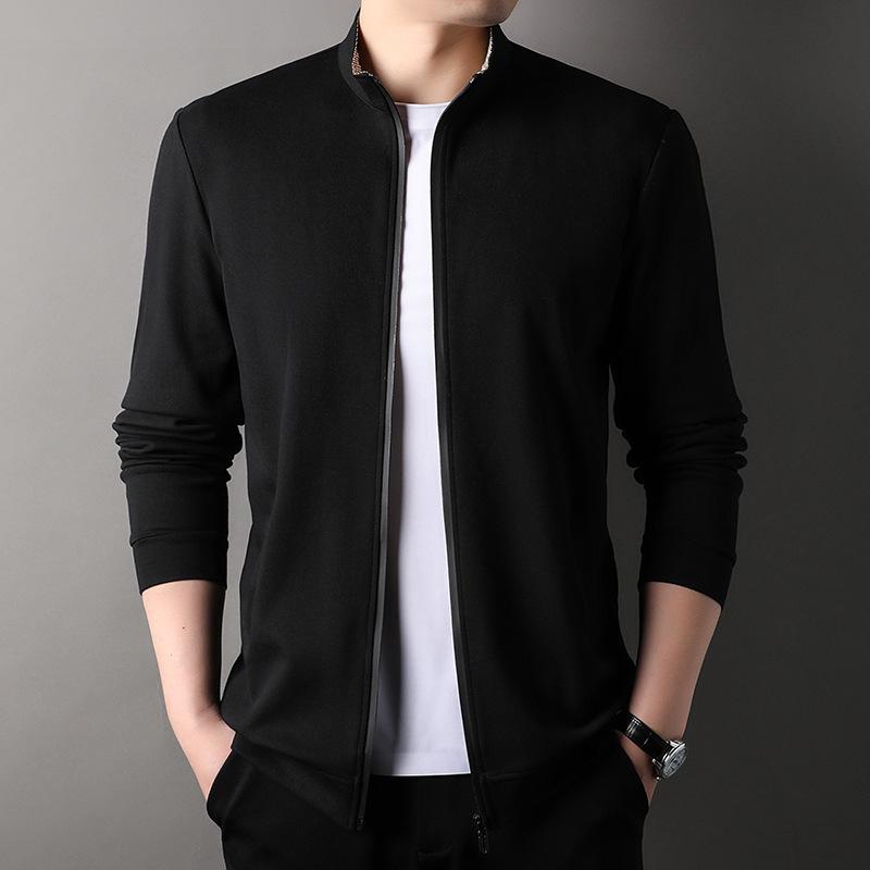 Весенняя новая молодежная мужская куртка в корейском стиле, однотонная, хлопковая, универсальная, свободная, с воротником-стойкой, на молнии, толстовка для мужчин