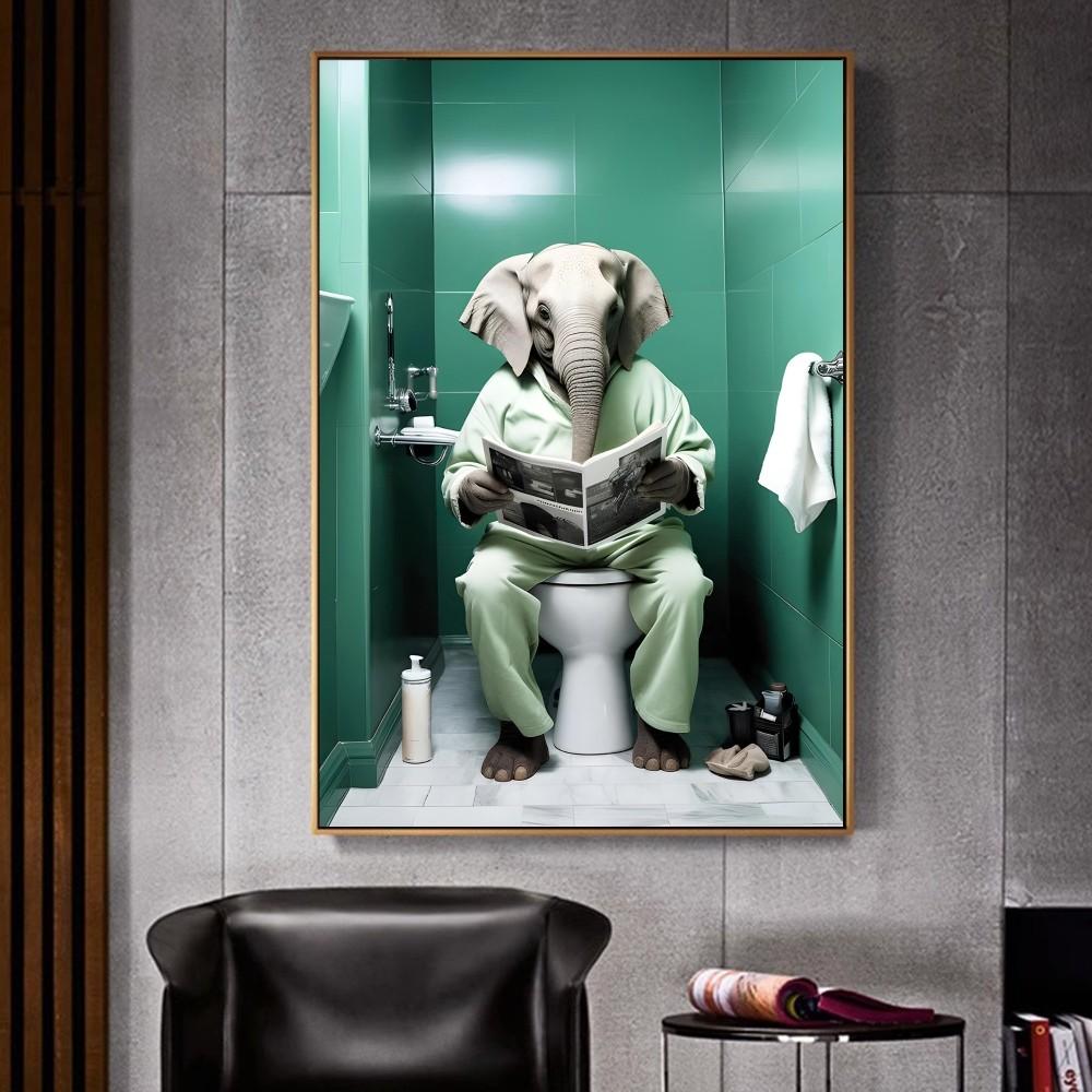 Шимпанзе, кошка, собака, жираф, животное, идущее в туалет. Плакат для домашнего интерьера, украшения. Высококачественная бумага. Плакат для настенного исследования. Домашняя гостиная.