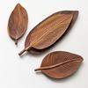 Wooden Leaf Shape Decorative Tray for Coffee Table Decor Vanity Organiser Counter Top Kitchen Ring Dish Holder Refreshment Tray