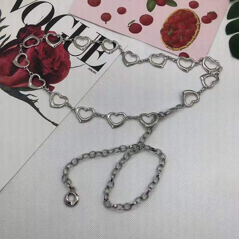 Европейская и американская металлическая цепочка на талию с любовью, женский универсальный пояс, бальзам, декоративное платье, облегающая талию юбка, юбка, цепочка для юбки