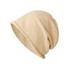 Linen breathable stack hat men's and women's big head circumference loose pullover hat solid color versatile crimped cold hat bag head hat thin