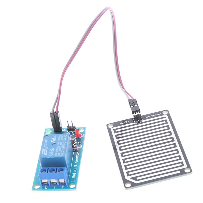 Модуль обнаружения датчика дождевой воды + DC 5V 12V релейный модуль управления для Arduino