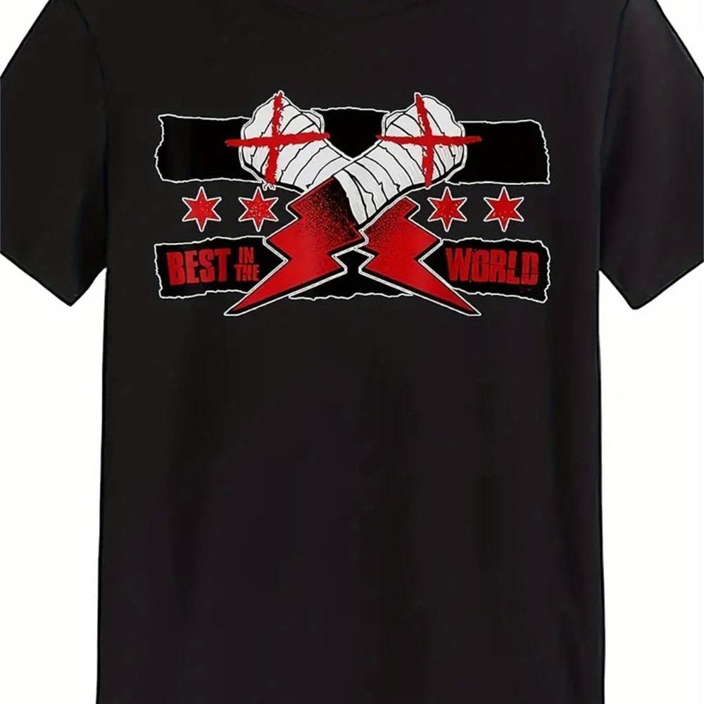 2025 Men Alphabetic Graphic Print Tees Soft Crew Neck Comfort Fit Slight Stretch Knitted Fabric Casual Summer T-Shirts