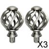 3x 2 Pieces Curtain Rod Finials 3/4 Inch Replacement Living Room , Hollow Out