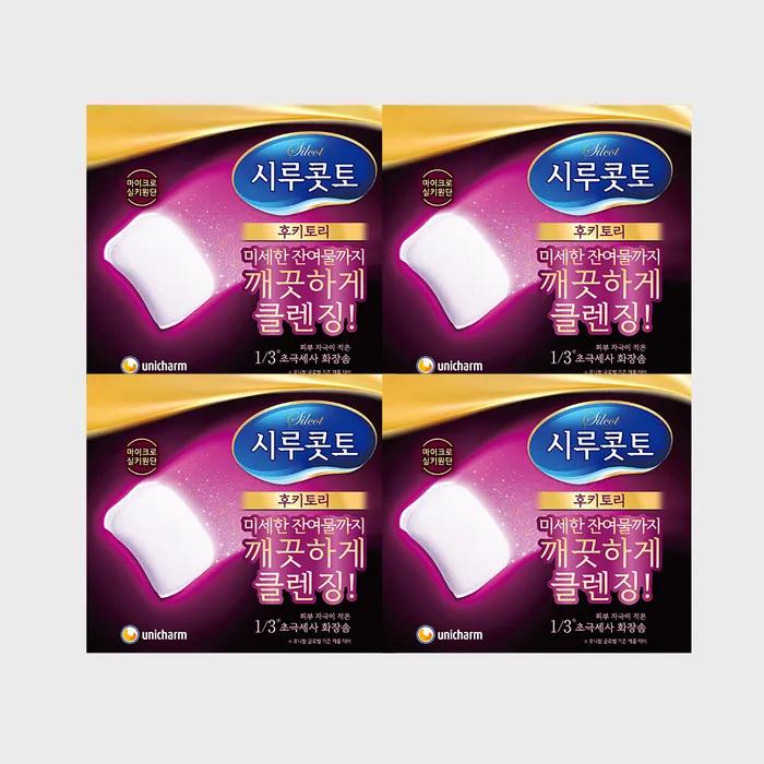 Silcot_ Fukitori Cotton Pads 32 Sheets x 4 Packs