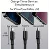 Digital Cables 3 In 1 USB Charging Cable for iPhone/Type-C/Micro USB Charger Cable For iPhone Charger Cable for Samsung, Redmi, Xiaomi Mobile Phones