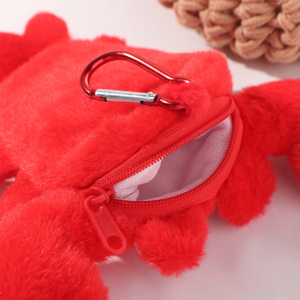 PP Cotton Ocean Animal Coin Purse Lobster Animal Bag Pendant Soft Plush Doll Keychain Card Bag