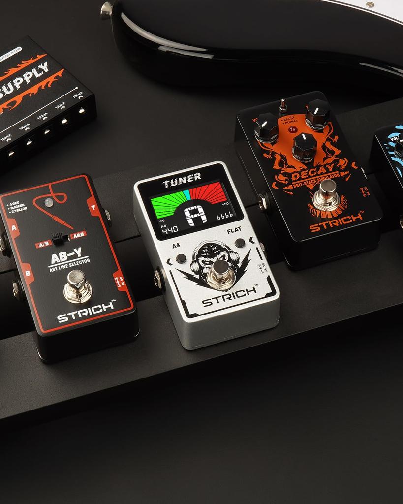 STRICH Tuner Гитарная педаль Precision Chromatic Drop Tuning A4 True Bypass Цветной дисплей для электрогитары/баса 430-450 Гц
