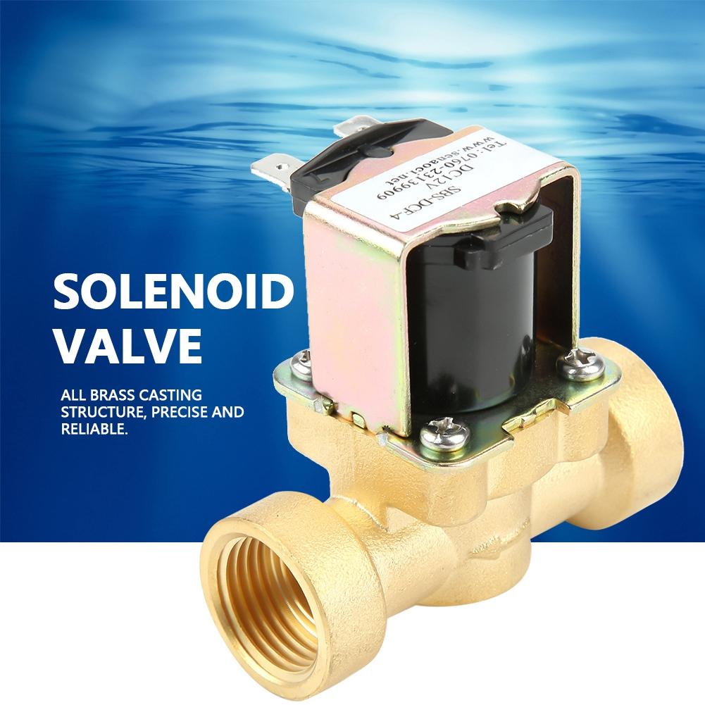 DC 12V Brass DN15 G1 2 Normal Closed Copper Body Water Valve Electric Solenoid Valve