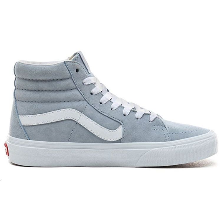 Vans Sk8 Pig Suede Slip Resistant Durable Breathable High Top Skate Shoes Unisex Skate Shoes Light-Blue VN0A4BV6V4Z