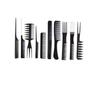 10Pcs Black Pro Salon Hair Styling Hairdressing Plastic Barbers Brush Combs Set