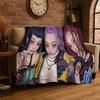 Kpop Охотник на демонов Руми Мира Зои Мультяшная группа Фланелевое одеяло Мягкое теплое плед для спальни гостиной кровати Путешествия Подарок