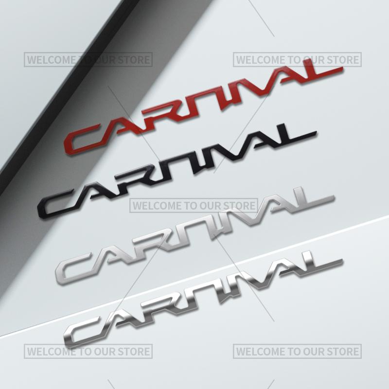 AANA1 3D Car Styling For Kia Carnival Letter Emblem HEV LX EX SX Prestige Badge Metal Stickers Rear Trunk Decals Auto Accessories