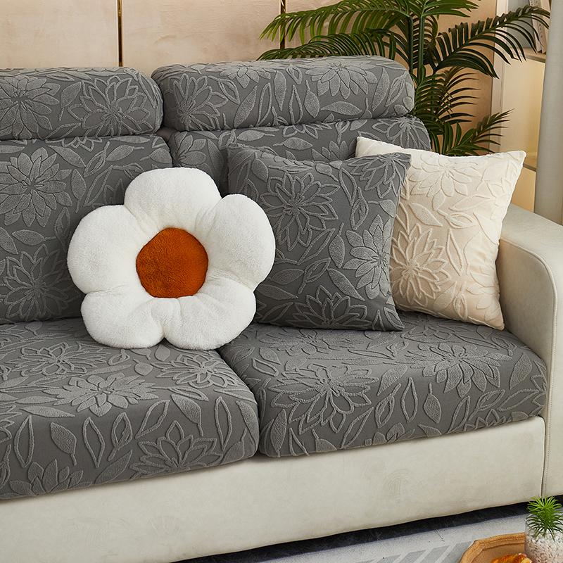 Однотонный жаккардовый чехол на диван с камелиями, 1 шт., эластичный чехол на диван, защита мебели для спальни, офиса, гостиной, дома