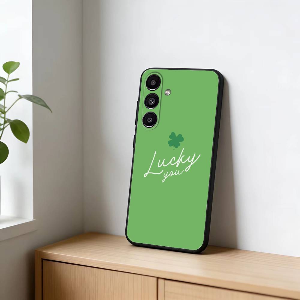 Чехол для телефона с четырьмя четырехлистниками для Samsung Galaxy A91,80,73,72 ,71,53,52,32 ,31,22,21s,20, Мягкий черный чехол