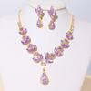 Water Drop Crystal Jewelry Set Shining Necklace Bridal Earrings Banquet