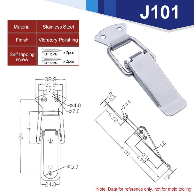 304 Toggle Latches Spring Loaded Clamp Clip Case Box Latch Catch Toggle Tension Lock Lever Clasp Closures Crate Lock Snap 6